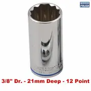 Kincrome K26563 - Deep Socket 21mm 3/8" Drive (Mirror Polish)