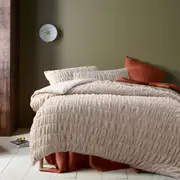 Accessorize Aurora Natural Quilt Cover Set (Single, Double, Queen, King)