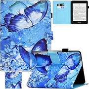 [REASUN] Case Fits Kindle Paperwhite 1 2 3 4, Slim Folio Card Slots Cover with Auto Wake/Sleep Case for Amazon Kindle Paperwhite 123 and Kindle Paperwhite 10th Generation 2018 Released, Bling Butterfly
