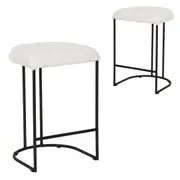 Set of 2 - Galvan 65cm Bar Stool - Ivory White Rabbit