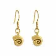 Azaggi Gold Plated Handcrafted Snail Shell Drop Dangle Hook Earrings Jewelry