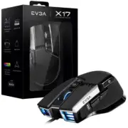 EVGA X17 Gaming Mouse, Wired, Black, Customizable, 16,000 DPI, 5 Profiles, 10 Bu