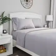 3-Piece Silver Solid 75 Thread Count Polyester Twin Sheet Set