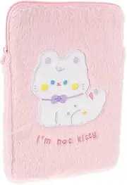 STOBOK Decorative Cat Tablet Cover Handbag Plush Tablet Bag for Home Car Holder Portable Computer Case