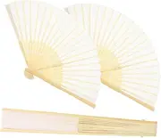 Ciieeo 3Pcs Blank Bamboo Folding Fans Handheld Retro Hand Fans for Weddings Dancing Home Decoration Folding Fan