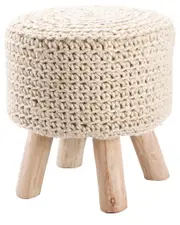Jaipur Living Montana Stool Solid Cream Stool