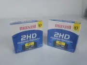 2 Maxell MF2HD 3.5” Floppy Disks High Density 1.44MB 10 Pack SEALED