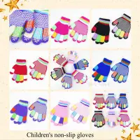 在飛比找Yahoo!奇摩拍賣優惠-秋冬季薄款防滑印膠兒童手套 兒童手套 針織手套 保暖手套 防