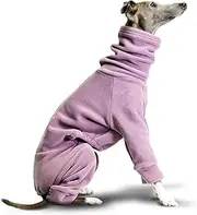 UOSIA Whippet Winter Coat Greyhound Jacket with Leash Hole Soft Polar Fleece Dog Pullover Pajamas 4 Legs Doggy Turtleneck Jumpsuit for Small Medium Large Dogs Walking Sleep