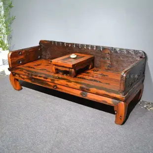家具 老船木羅漢床 實木沙發床 中式復古客廳羅漢榻榫卯結構老船木家具