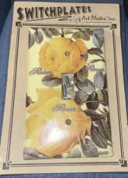 New Yellow Roses 1 gang Single Light switch Plate Cover Art Plate toggle Rare