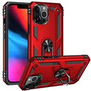 For iPhone 13 Pro Max Case,Armour Shockproof TPU/PC Cover,Ring Holder,Red