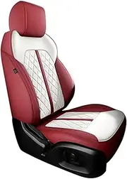 Car Seat Covers Compatible for Nissan Navara D40 Qashqai J11 March X Trail T32 Patrol Tiida Kicks Bluebird Custom Leather Auto Accessories(1Pcs-Wine Red)