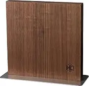 HexClad Magnetic Walnut Knife Block Holder with Strong Enhanced Magnets for Multipurpose Storage in The Home and Kitchen, Walnut, 9"x 9"x 1"