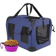 Cat Carrier Pet Carrier Bag Dog Crate 24"x 16"x 16"Portable Collapsible with ...