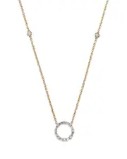 Bloomingdale's Fine Collection Diamond Circle Pendant Necklace in 14K Yellow Gold, 0.25 ct. t. w.