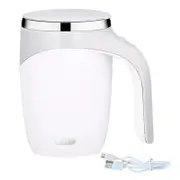 Automatic Magnetic Stirring Coffee Mug, Rotating Home Office Travel Mixing Cup- White