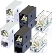 CNCOB RJ45 Coupler Ethernet Coupler, in Line Coupler for Cat7/Cat6/Cat5e/Cat5 Ethernet Cable Extender Adapter Female to Female (6 Pack(2 Black + 2 White + 2Transparent)