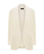 open front crepe blazer US12 Nude