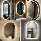 Multi-option LED Lighted Bathroom Mirror Wall Vanity Fogless Memory Smart Switch