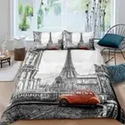 Duvet Cover Set Single Size Decorative Microfiber Polyester Bedding Set Paris
