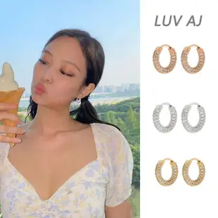 LUV AJ 好萊塢潮牌 金色簡約 小寬版中圓耳環 BABY AMALFI TUBE HOOPS