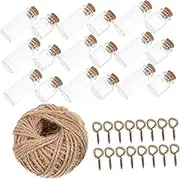 ABOOFAN 1Set DIY Art Crafts Glass Wishing Bottles with Corks Twine and Eye Screws for Home Decoration Party Favors and Creative Jars for Custom Projects
