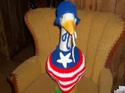 July 4 Boy Geese Outfit Crochet Geese Clothes Outdoor Statue Dress