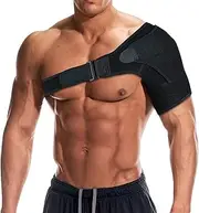 Shoulder Support Brace with Pressure Pad for Men Women, Adjustable Shoulder Brace for Torn Rotator Cuff, Tendonitis, Dislocation, AC Joint, Bursitis, Labrum Tear, Pain, Fits Right or Left Shoulder