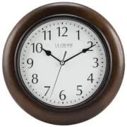 La Crosse Clock 404-2625 10 in Linwood Quartz Wood Wall Clock