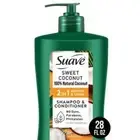 2 NEW WOMENS SUAVE SWEET COCONUT 2 IN 1 SOFTEN & SHINE SHAMPOO CONDITIONER 28 OZ