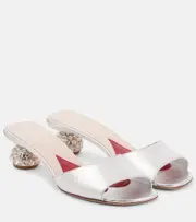 [Roger Vivier] Roger Vivier Embellished leather mules AU 7 silver