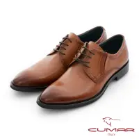 在飛比找momo購物網優惠-【CUMAR】減壓避震 簡約時尚綁帶英倫德比鞋(棕色)