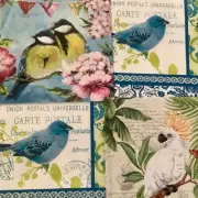 4 Paper Napkins for Decoupage / Parties - Birds mix