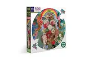 eeBoo: Round Puzzle - Theatre of Flowers (500pc Jigsaw)