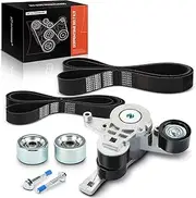 Engine Serpentine Belt Drive Kit Compatible with Freightliner 114SD 2012-2017, M2 112 2015-2016 & Western Star 4900FA 2012-2013, 4900SA 2015-2017 - 12.8L