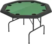 Octagonal Poker Table - 8 Player Casino Game Table with Cup Holders - Foldable M