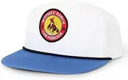 [WHISKEY BENT HAT CO.] Cow Punchin Adjustable Snapback Hat (White/Teal), White/Teal, One Size