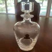 VTG Royal Crystal Rock RCR Rounded Decanter & Stopper Crystal Barware EUC
