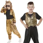 Boys Girls 1980s Hammer Time Costume MC Hammer Celebrity Fancy Dress Child Outfi