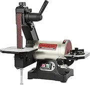 BUCKTOOL 250W Bench Belt Sander 25.4x762mm Belt and 125mm Disc Wrench Storage and Easy Belt Cover Off Direct Drive Benchtop Belt Disc Sander for Woodworking