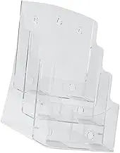 OHPHCALL Transparent File Organizer Stand Display Rack Sloping Design for Office Home Plastic Storage Holder for Magazines Flyers and Documents
