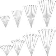 Pandahall 800Pcs 304 Stainless Steel Head Pins Flat Head Pins Eye Pin Set For Ea