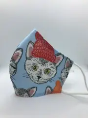 Face Mask 3 Layers - Cats- Reusable & washable with filter pocket