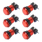 Game Push Button 33.5mm 12V LED Illuminated Switch with Micro switch Red 6pcs