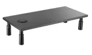 Monitor Stand Lorell 99534 Wireless Charging Station Adjustable Height Black