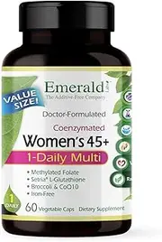 (Women's 45+, 60 Count) - Emerald Laboratories - Women's 45+ Multi Vit-A-Min (1-Daily) - with CoQ10, Vit K2 (MK-7) & Extra Calcium - 60 Vegetable Capsules