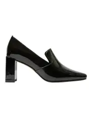 [Jane Debster] Brigid Heeled Loafers in Black Patent Leather