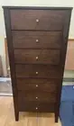DYLAN NARROW TALLBOY/7-DRAWER CHEST OF DRAWERS TASSIE OAK CHOCOLATE CUSTOM MADE