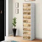 9 Tiers-18 Pairs Easy Assembly Shoe Organizer Storage Box Foldable Shoe Rack
